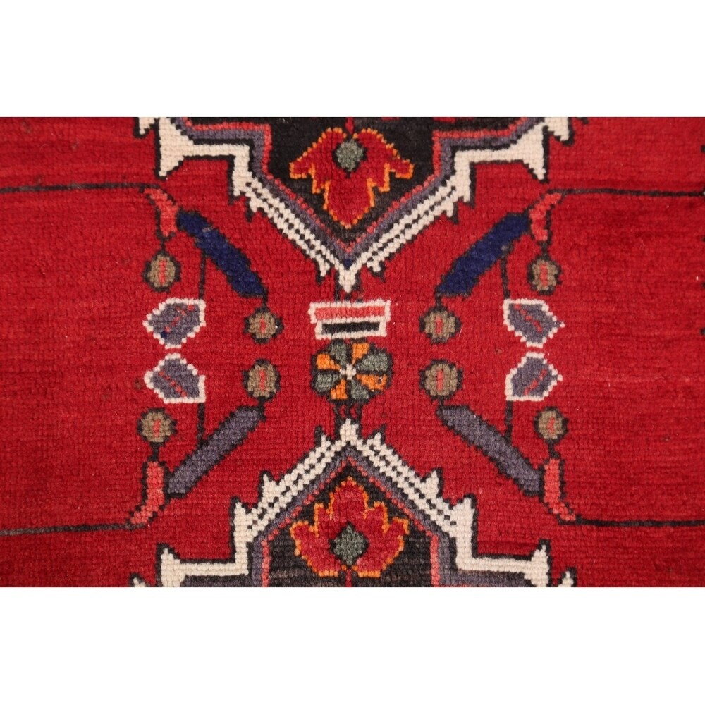 Traditional Malayer Hamedan Handmade Persian Wool Rug - 10'5" x 3'7" runner