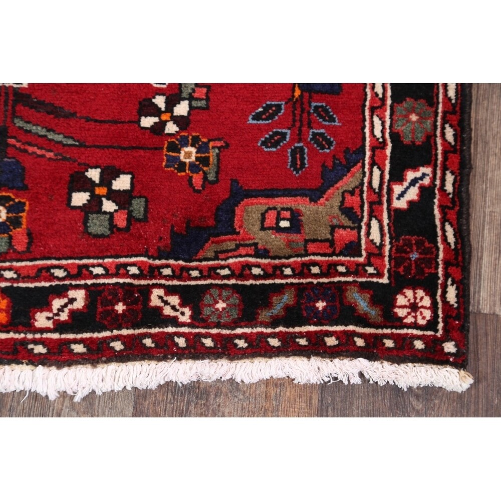 Traditional Malayer Hamedan Handmade Persian Wool Rug - 10'5" x 3'7" runner