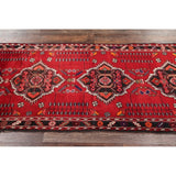 Traditional Malayer Hamedan Handmade Persian Wool Rug - 10'5" x 3'7" runner