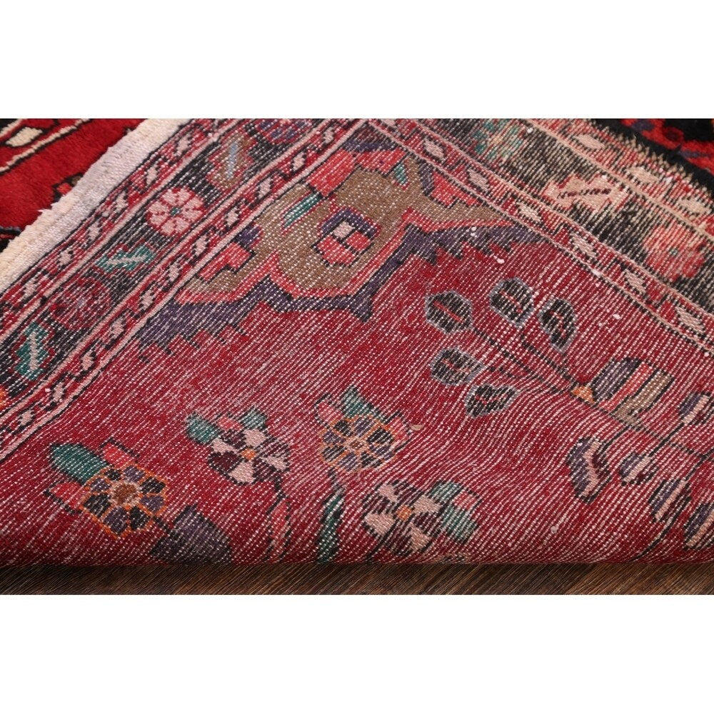 Traditional Malayer Hamedan Handmade Persian Wool Rug - 10'5" x 3'7" runner