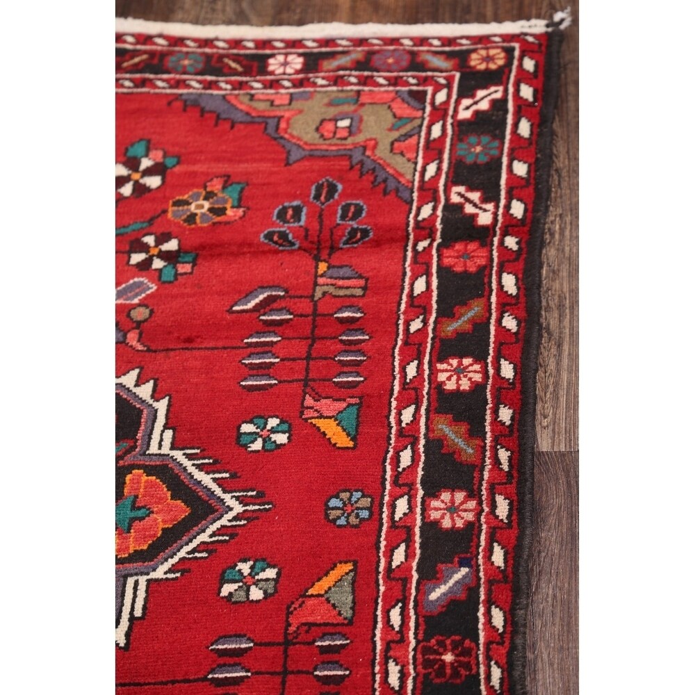 Traditional Malayer Hamedan Handmade Persian Wool Rug - 10'5" x 3'7" runner