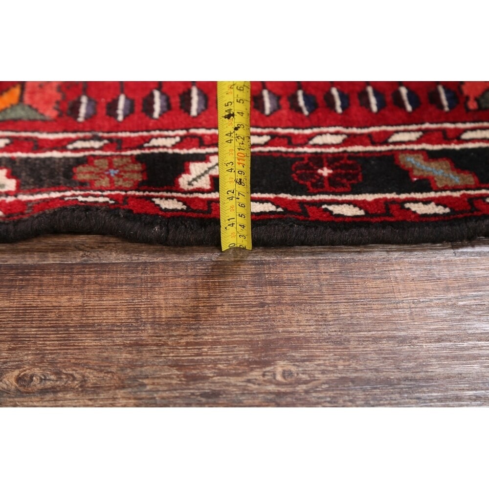Traditional Malayer Hamedan Handmade Persian Wool Rug - 10'5" x 3'7" runner