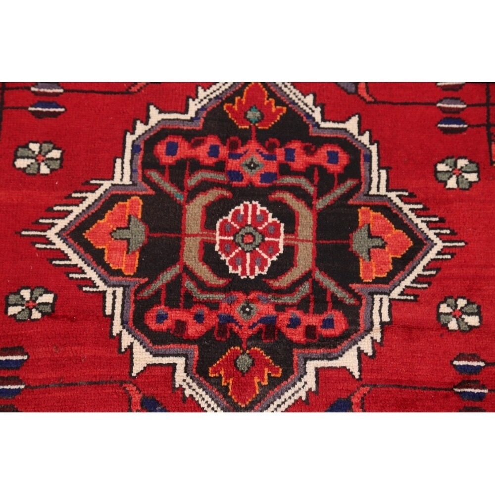 Traditional Malayer Hamedan Handmade Persian Wool Rug - 10'5" x 3'7" runner
