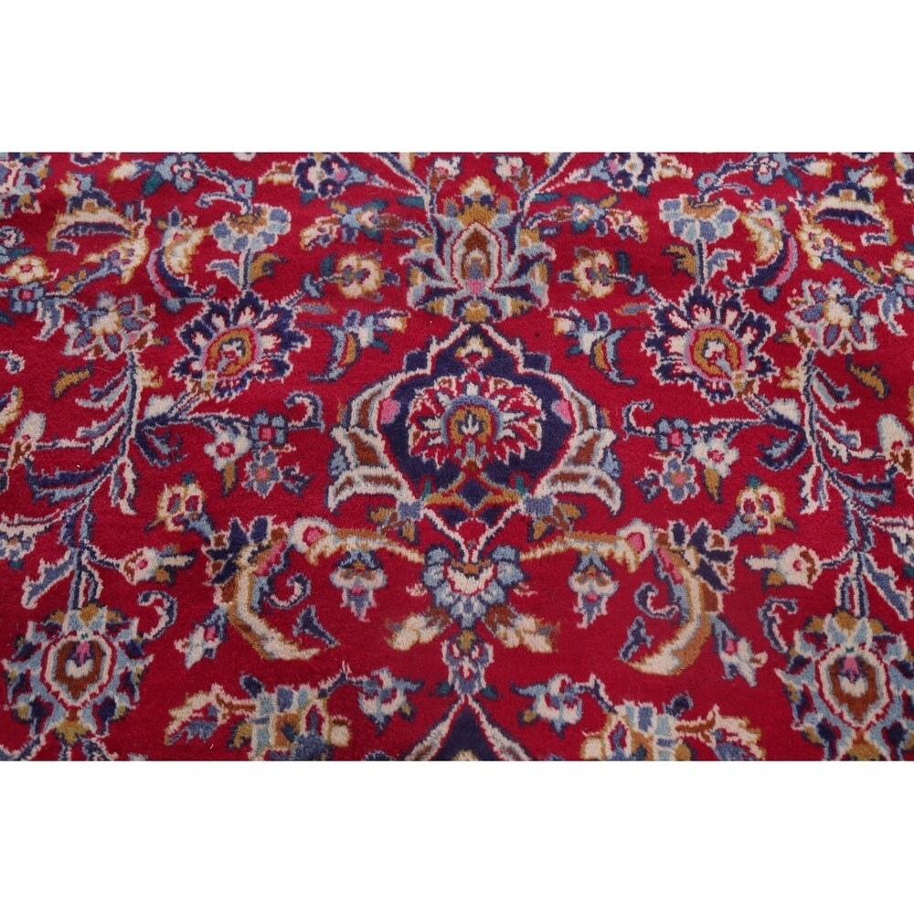 Traditional Mashad Oriental Area Rug Hand Knotted Wool Persian Carpet - 12'6" X 9'9"