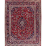 Traditional Mashad Oriental Area Rug Hand Knotted Wool Persian Carpet - 12'6" X 9'9"