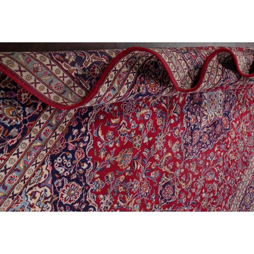 Traditional Mashad Oriental Area Rug Hand Knotted Wool Persian Carpet - 12'6" X 9'9"