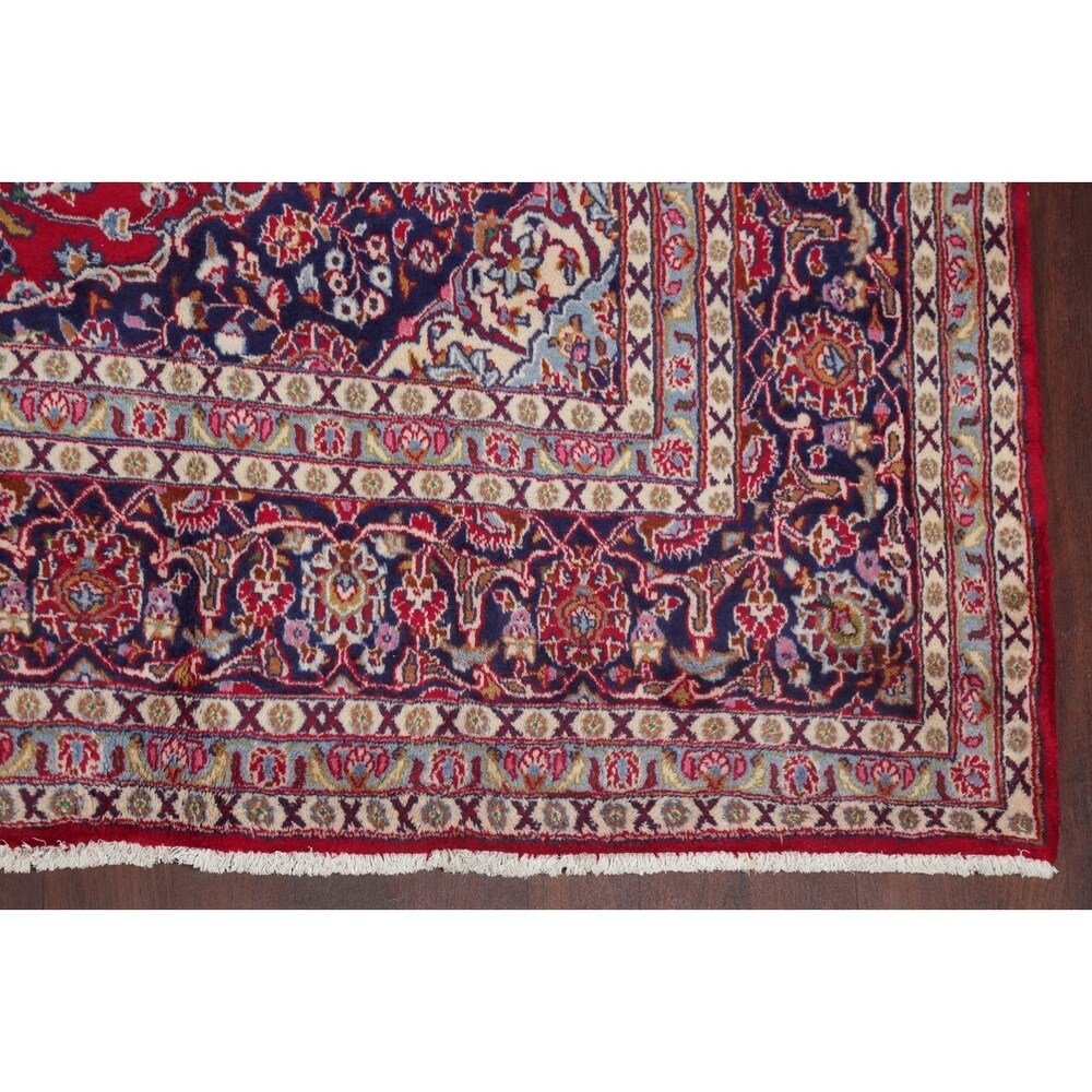 Traditional Mashad Oriental Area Rug Hand Knotted Wool Persian Carpet - 12'6" X 9'9"