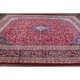 Traditional Mashad Oriental Area Rug Hand Knotted Wool Persian Carpet - 12'6" X 9'9"