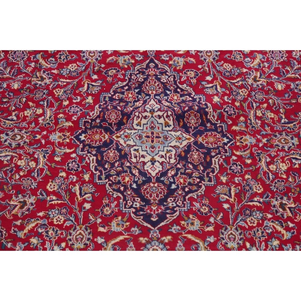 Traditional Mashad Oriental Area Rug Hand Knotted Wool Persian Carpet - 12'6" X 9'9"