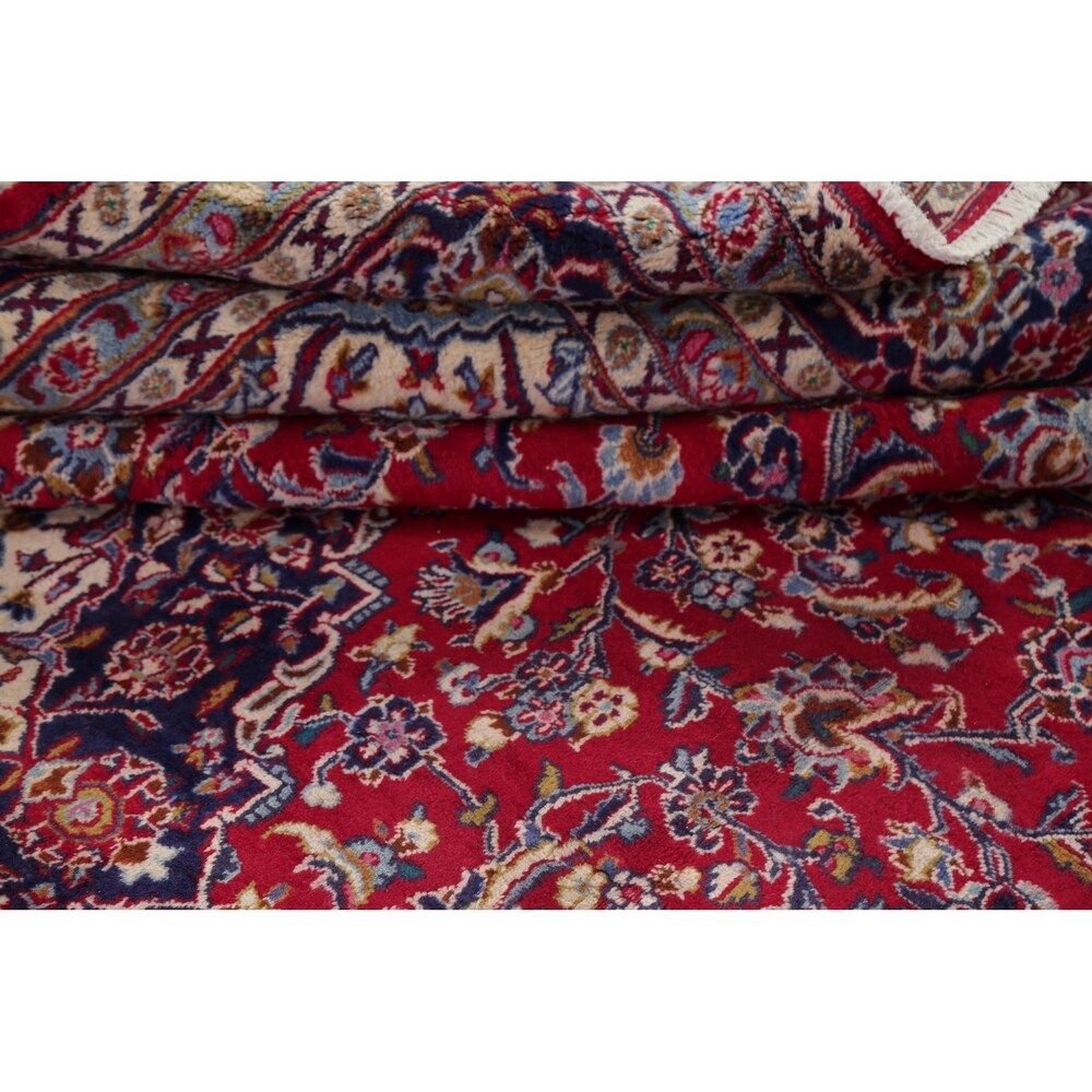 Traditional Mashad Oriental Area Rug Hand Knotted Wool Persian Carpet - 12'6" X 9'9"