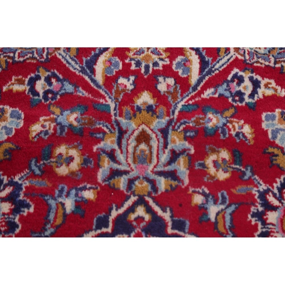 Traditional Mashad Oriental Area Rug Hand Knotted Wool Persian Carpet - 12'6" X 9'9"