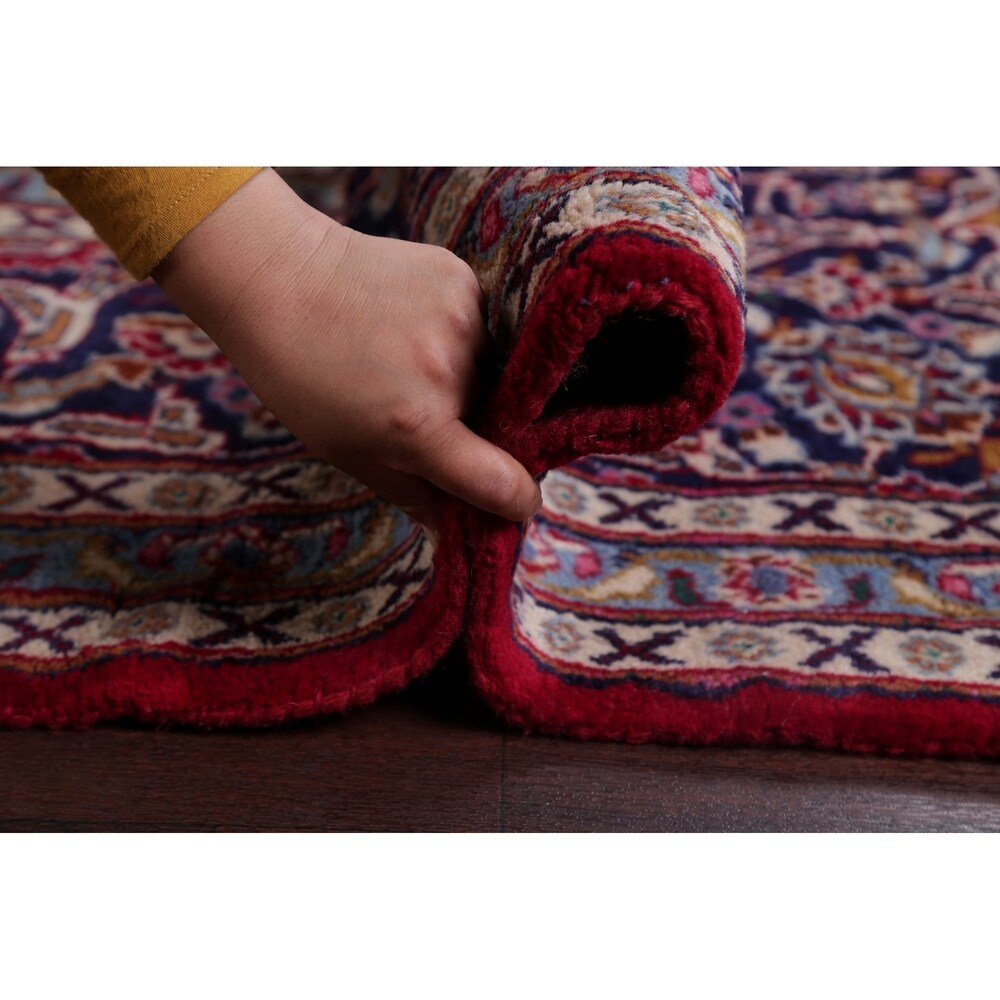 Traditional Mashad Oriental Area Rug Hand Knotted Wool Persian Carpet - 12'6" X 9'9"