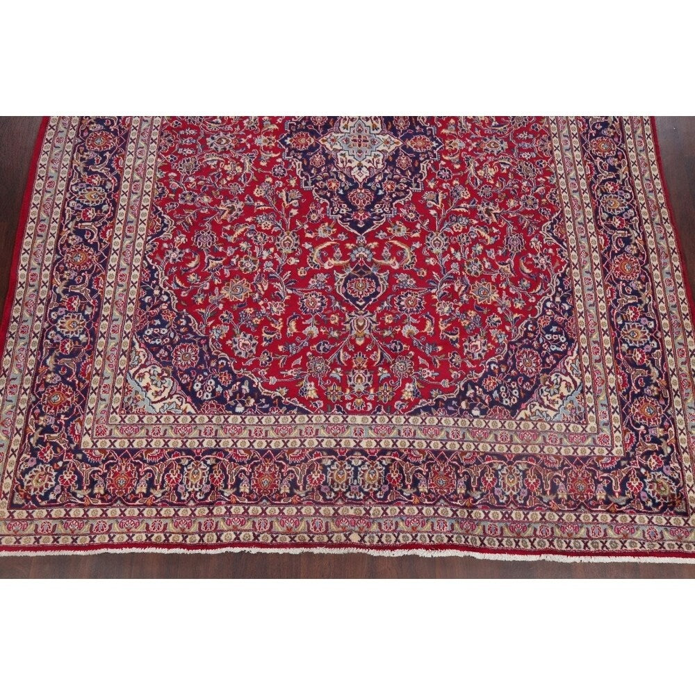 Traditional Mashad Oriental Area Rug Hand Knotted Wool Persian Carpet - 12'6" X 9'9"