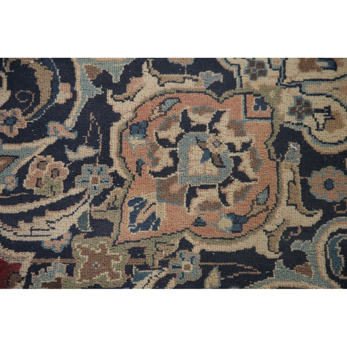 Traditional Mashad Persian Vintage Area Rug Hand-knotted Wool Carpet - 9'8" x 12'7"