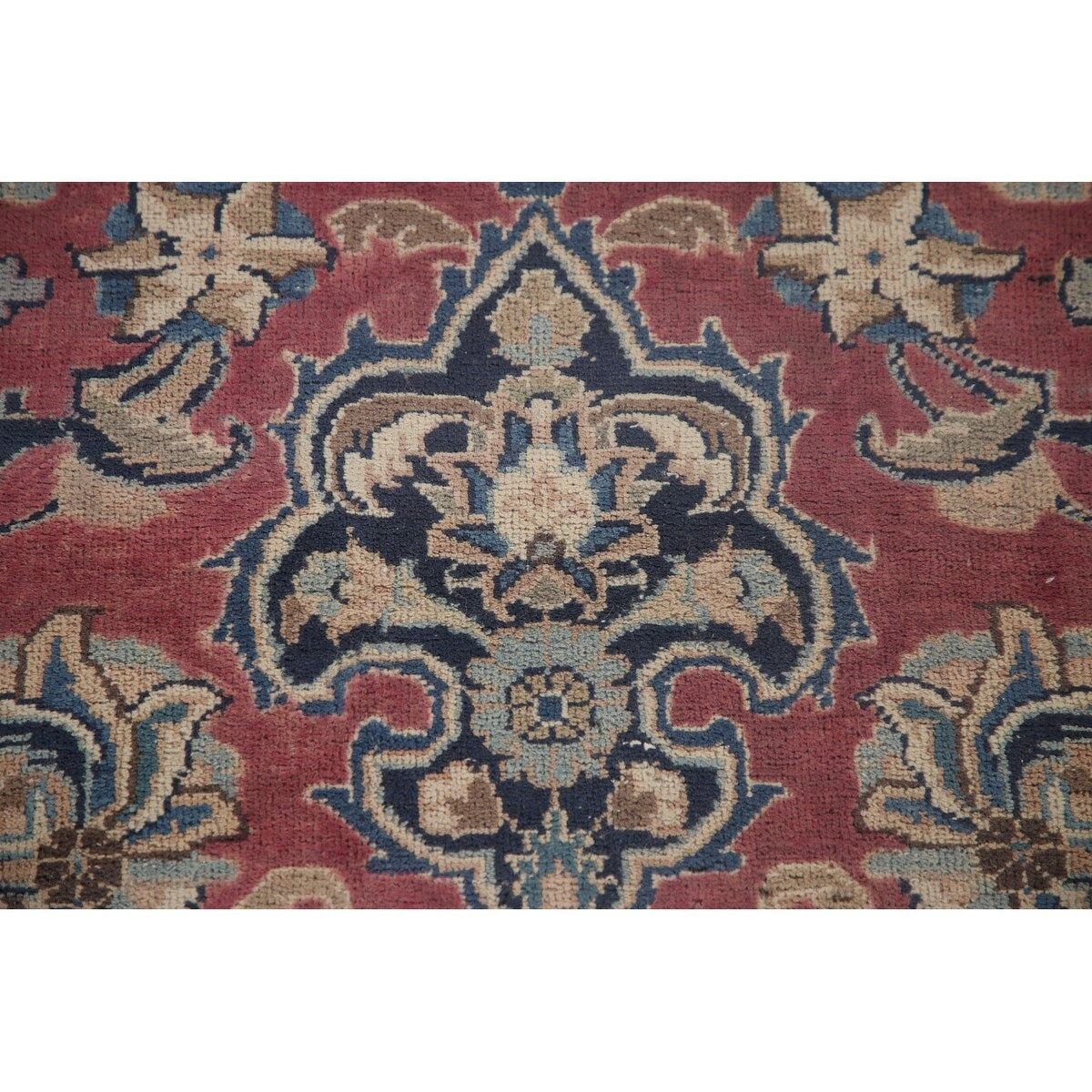 Traditional Mashad Persian Vintage Area Rug Hand-knotted Wool Carpet - 9'8" x 12'7"