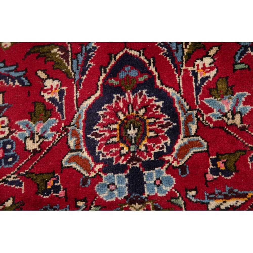 Traditional Medallion Oriental Hand Knotted Kashan Persian Rug - 11'9" X 8'0"