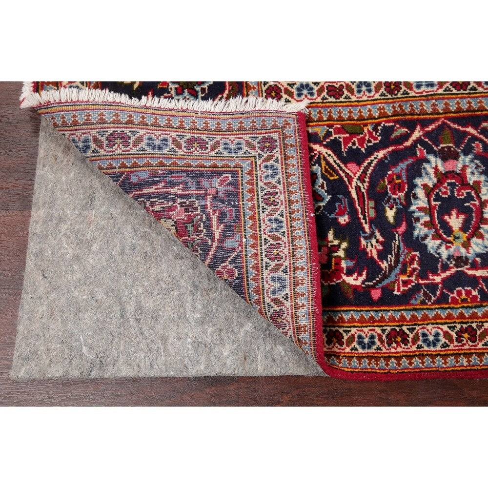 Traditional Medallion Oriental Hand Knotted Kashan Persian Rug - 11'9" X 8'0"