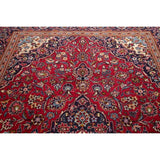 Traditional Medallion Oriental Hand Knotted Kashan Persian Rug - 11'9" X 8'0"