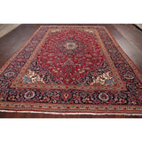 Traditional Medallion Oriental Hand Knotted Kashan Persian Rug - 11'9" X 8'0"