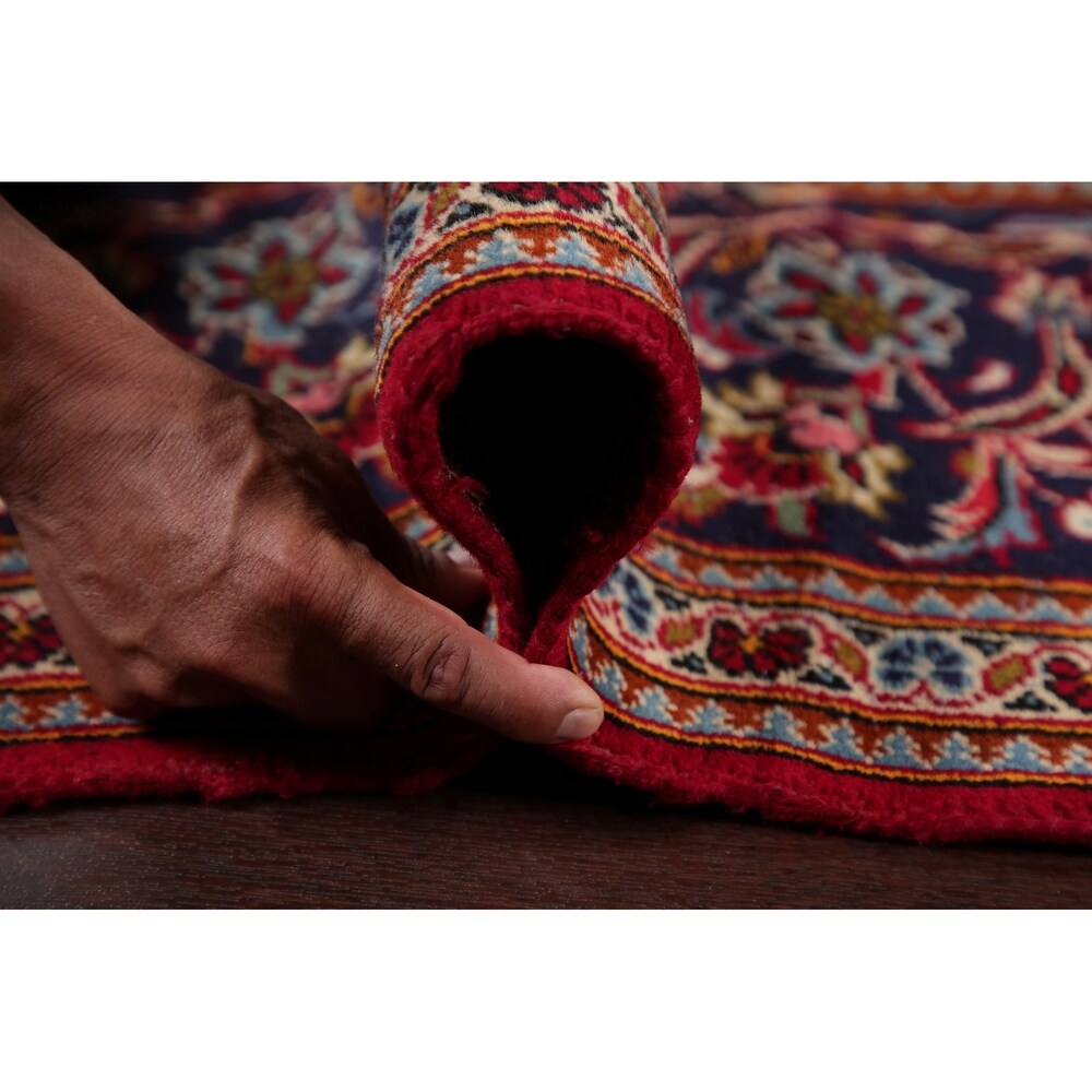 Traditional Medallion Oriental Hand Knotted Kashan Persian Rug - 11'9" X 8'0"