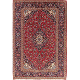 Traditional Medallion Oriental Hand Knotted Kashan Persian Rug - 11'9" X 8'0"