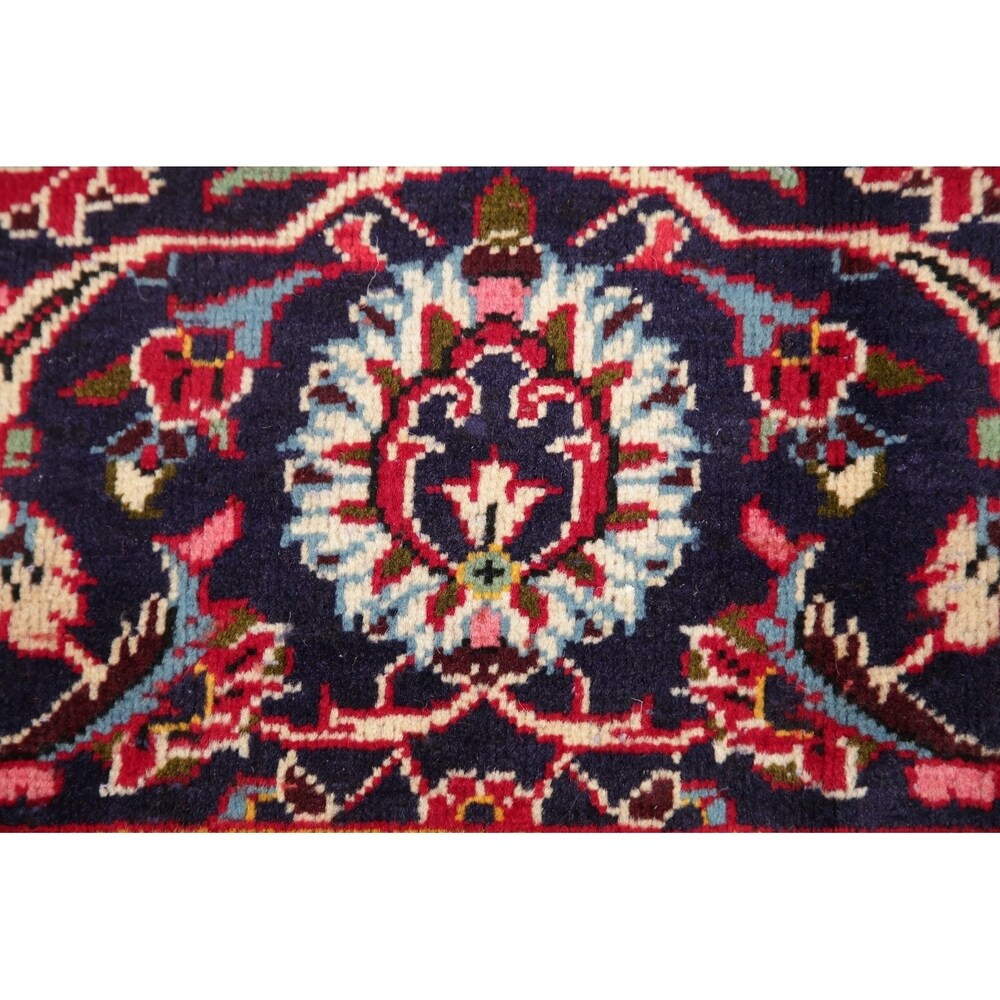 Traditional Medallion Oriental Hand Knotted Kashan Persian Rug - 11'9" X 8'0"