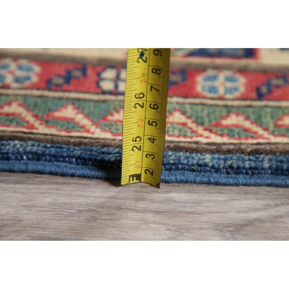 Traditional Oriental Kazak Hand-Knotted Wool Pakistani Area Rug - 10'6" x 8'0"