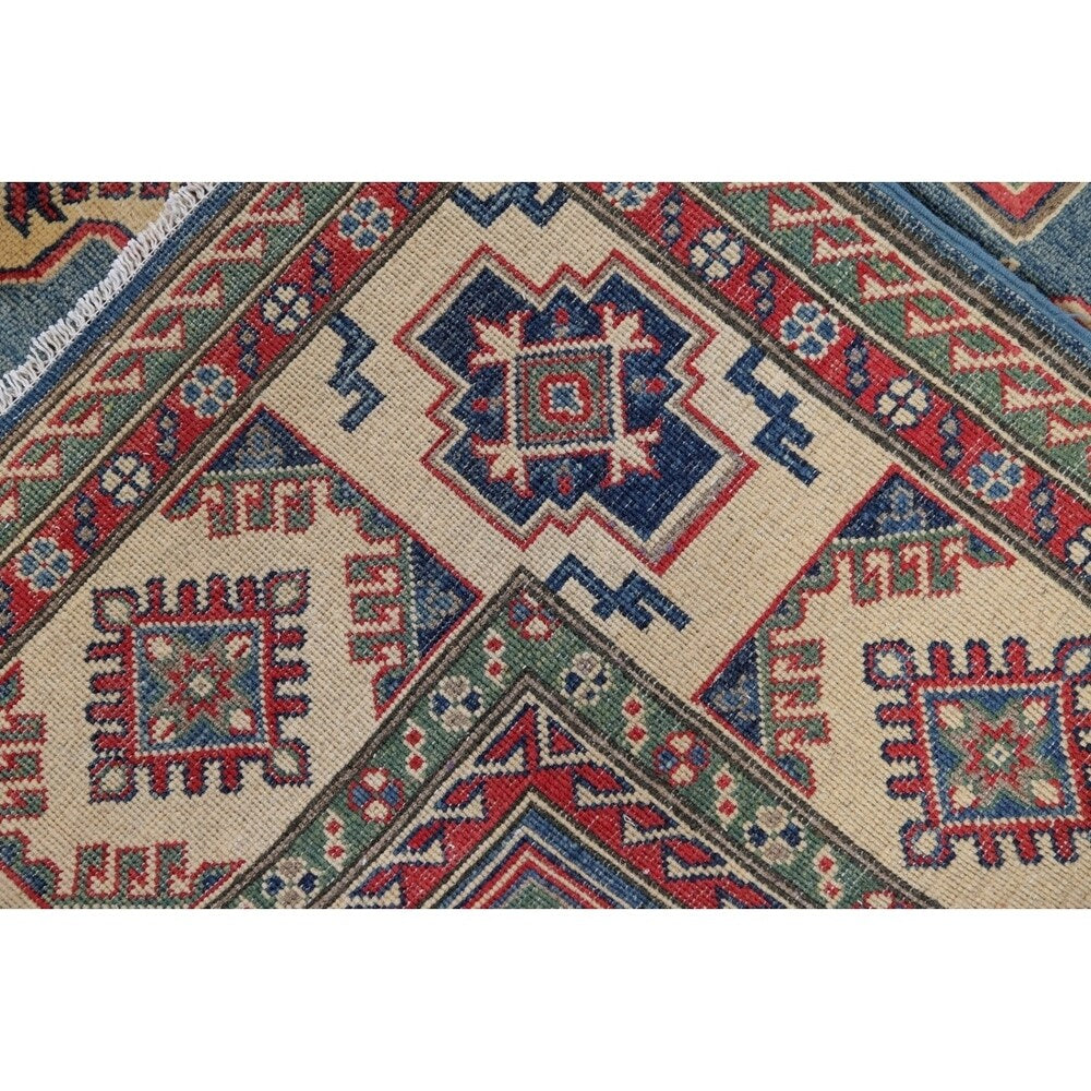 Traditional Oriental Kazak Hand-Knotted Wool Pakistani Area Rug - 10'6" x 8'0"
