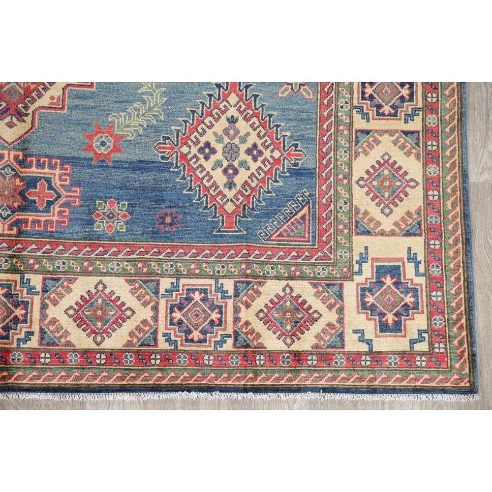 Traditional Oriental Kazak Hand-Knotted Wool Pakistani Area Rug - 10'6" x 8'0"