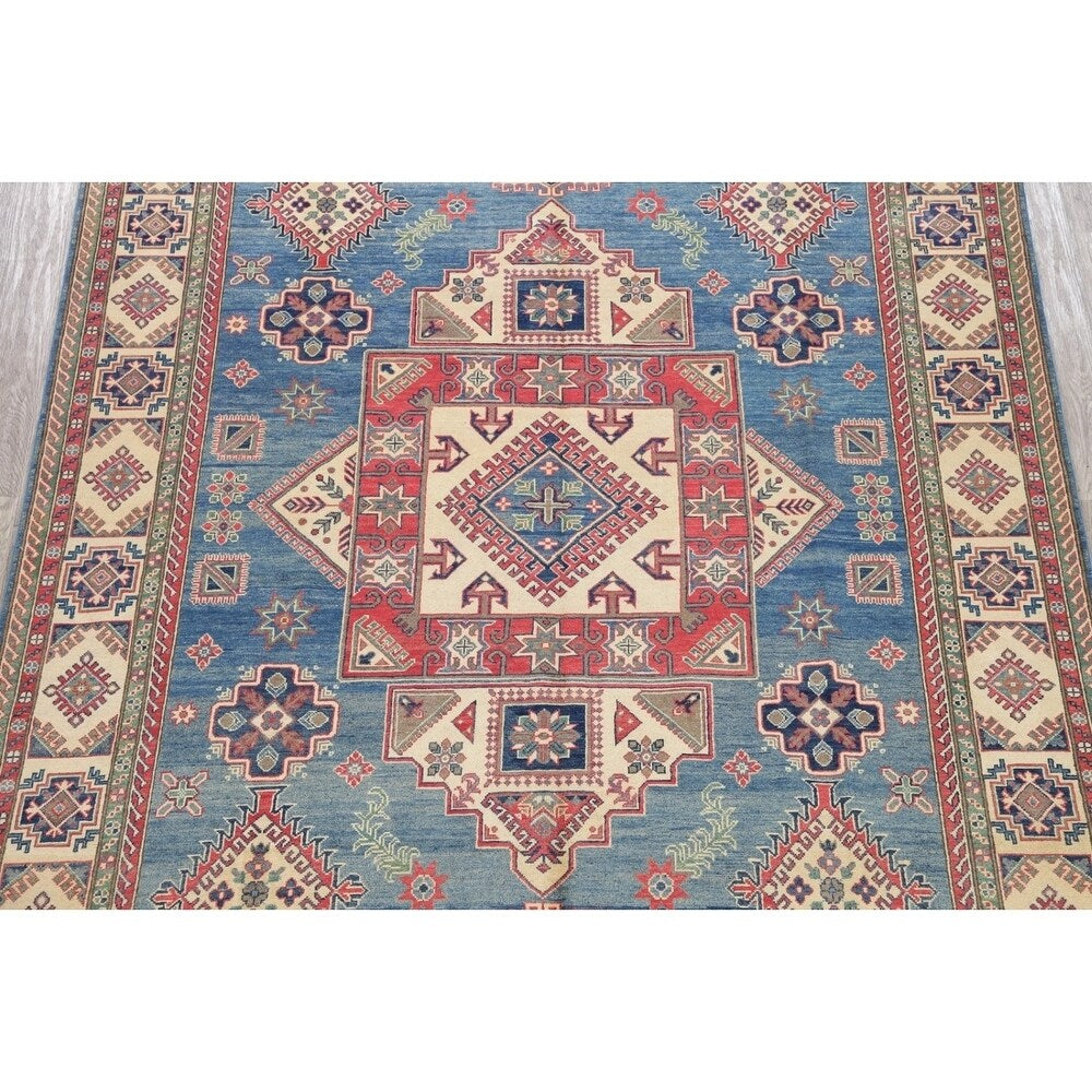 Traditional Oriental Kazak Hand-Knotted Wool Pakistani Area Rug - 10'6" x 8'0"