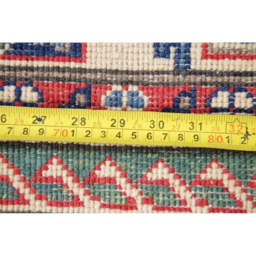Traditional Oriental Kazak Hand-Knotted Wool Pakistani Area Rug - 10'6" x 8'0"