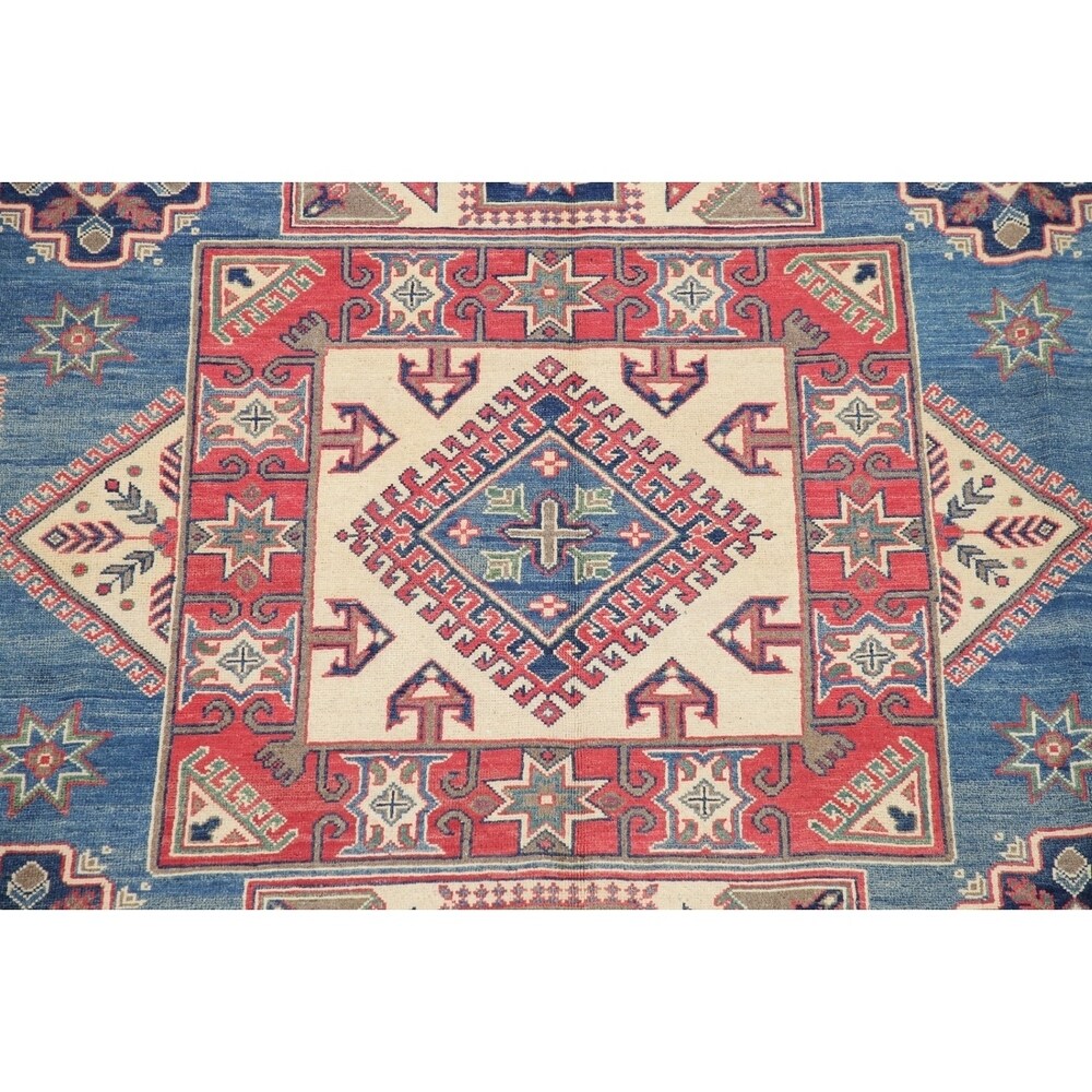 Traditional Oriental Kazak Hand-Knotted Wool Pakistani Area Rug - 10'6" x 8'0"