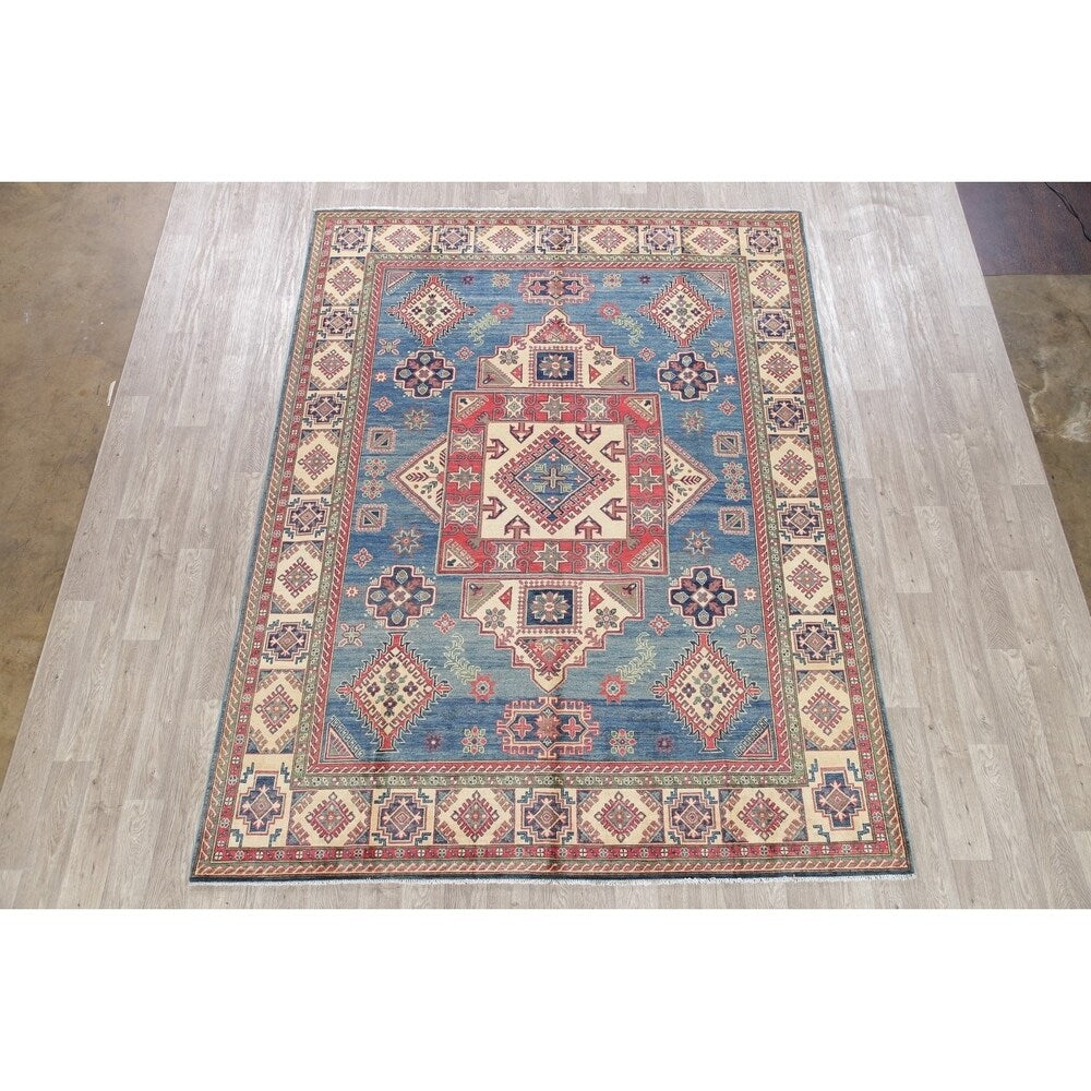 Traditional Oriental Kazak Hand-Knotted Wool Pakistani Area Rug - 10'6" x 8'0"