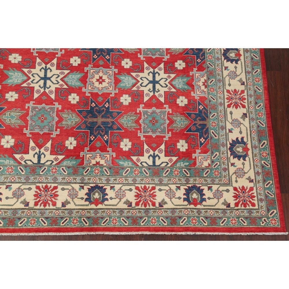 Traditional Pakistan Chechen-Kazak Oriental Hand Knotted Wool Area Rug - 12'0" x 9'0"