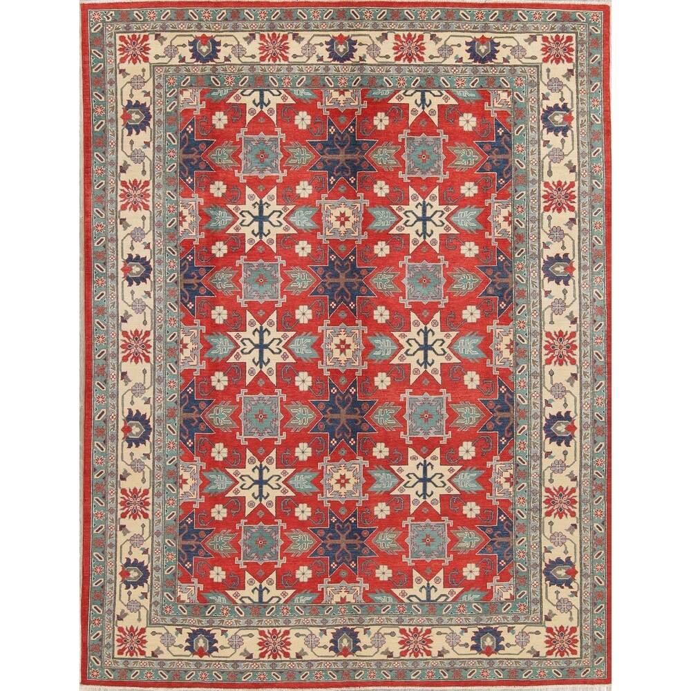 Traditional Pakistan Chechen-Kazak Oriental Hand Knotted Wool Area Rug - 12'0" x 9'0"