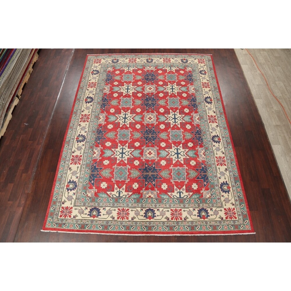 Traditional Pakistan Chechen-Kazak Oriental Hand Knotted Wool Area Rug - 12'0" x 9'0"