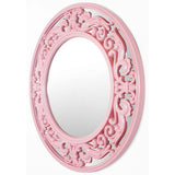 Traditional Pink 24 inch Decorative Round Pink Wall Mirror - 23.5 x 1 x 23.5