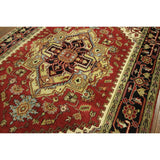 Traditional Red Heriz Serapi Hand-knotted Wool Geo-Floral Area Rug (6' x 9')