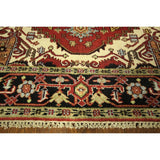 Traditional Red Heriz Serapi Hand-knotted Wool Geo-Floral Area Rug (6' x 9')