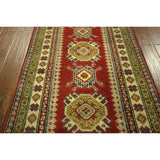 Traditional Runner Hand Knotted Oriental Super Kazak Red Wool Area Rug - 2'7 x 8'5