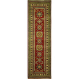 Traditional Runner Hand Knotted Oriental Super Kazak Red Wool Area Rug - 2'7 x 8'5
