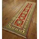 Traditional Runner Hand Knotted Oriental Super Kazak Red Wool Area Rug - 2'7 x 8'5
