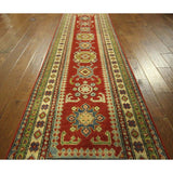 Traditional Runner Hand Knotted Oriental Super Kazak Red Wool Area Rug - 2'7 x 8'5