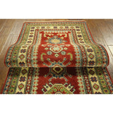 Traditional Runner Hand Knotted Oriental Super Kazak Red Wool Area Rug - 2'7 x 8'5