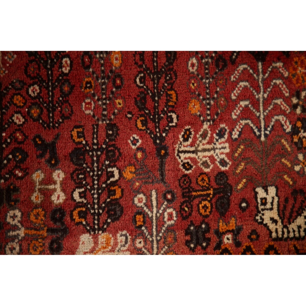 Traditional Shiraz Persian Vintage Area Rug Hand-Knotted Wool Carpet - 5'0"x 8'2"