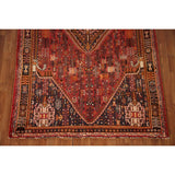 Traditional Shiraz Persian Vintage Area Rug Hand-Knotted Wool Carpet - 5'0"x 8'2"