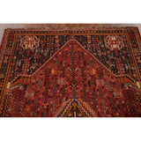 Traditional Shiraz Persian Vintage Area Rug Hand-Knotted Wool Carpet - 5'0"x 8'2"
