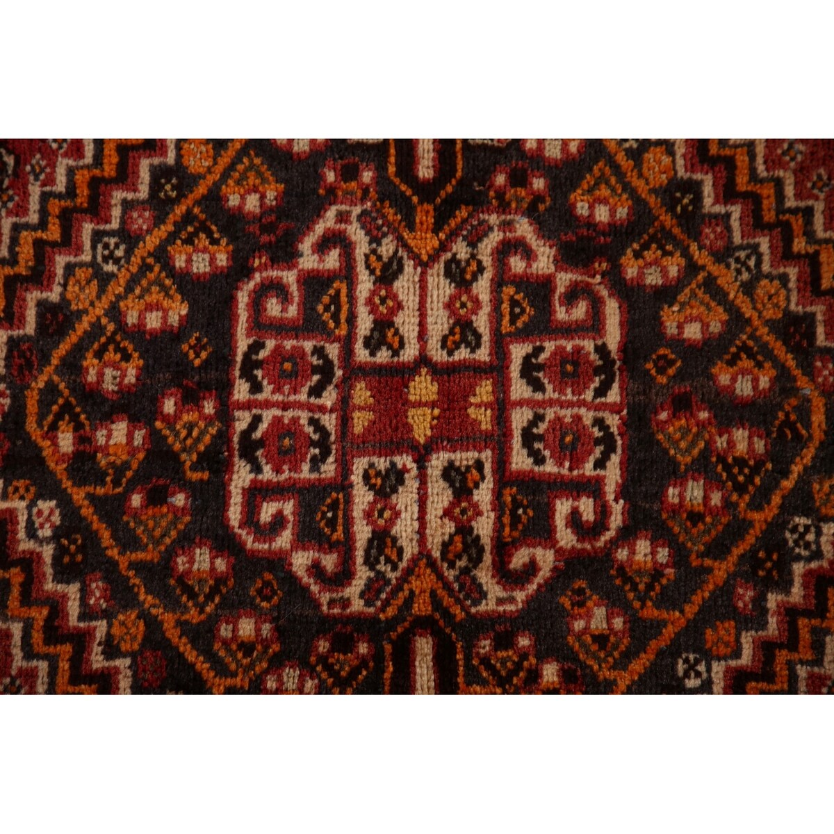 Traditional Shiraz Persian Vintage Area Rug Hand-Knotted Wool Carpet - 5'0"x 8'2"