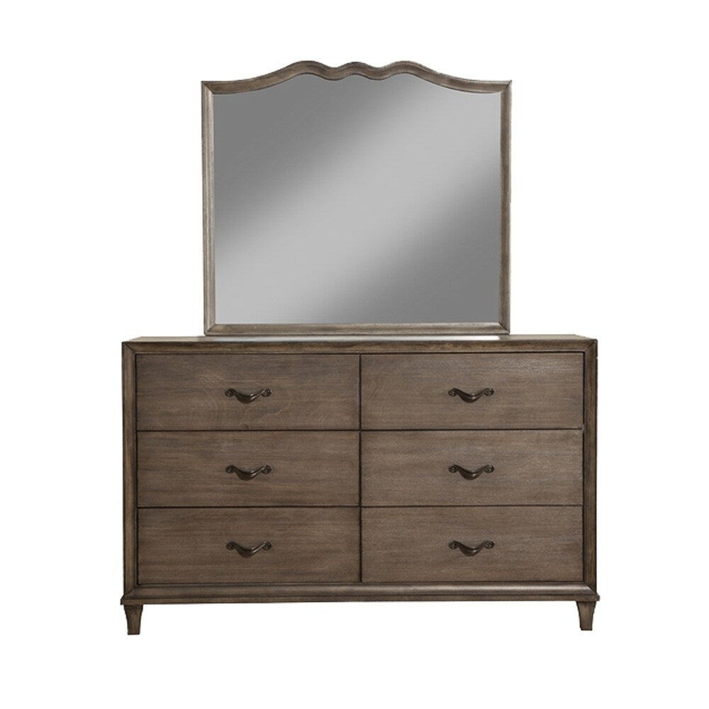 Traditional Style 6 Drawer Dressers In Wood Brown