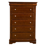 Traditional Style Chest With 5 Drawers In Rubberwood